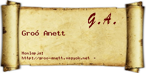 Groó Anett névjegykártya